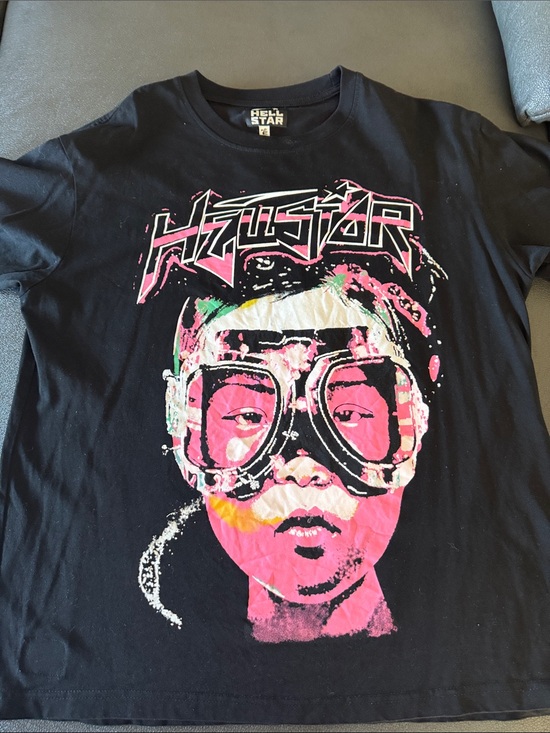 Hellstar Tops - Hell Star Kids' Black Tee with Pink Graphic Face